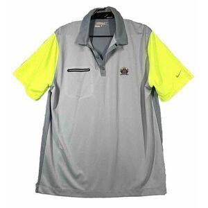 Nike Golf Tour‎ Performance Polo Shirt Mens Large  Gray Neon Green Dri Fit NEW
